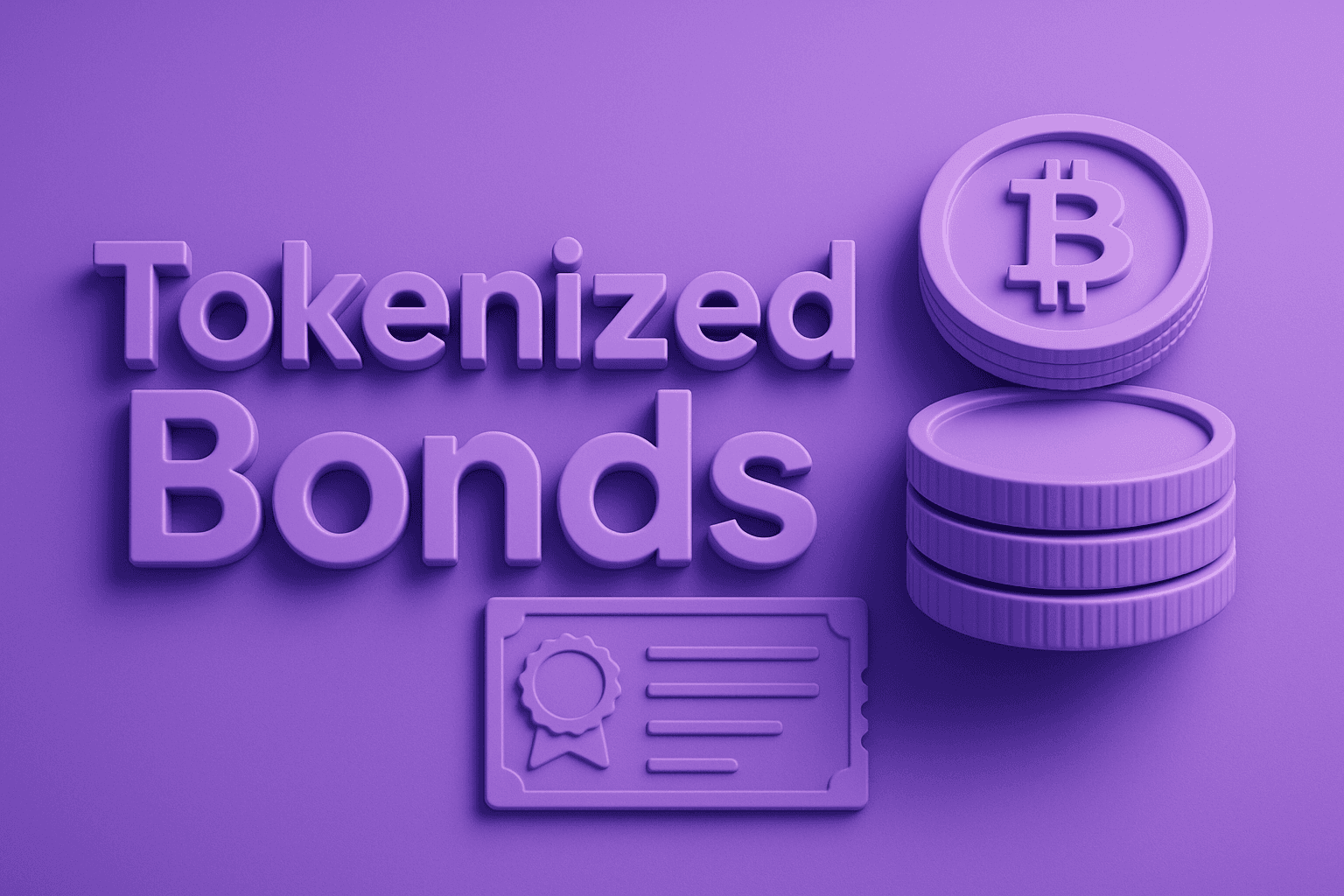Digital token overlaying a U.S. Treasury bond certificate, symbolizing tokenized government bonds and safe haven investments during crypto volatility.