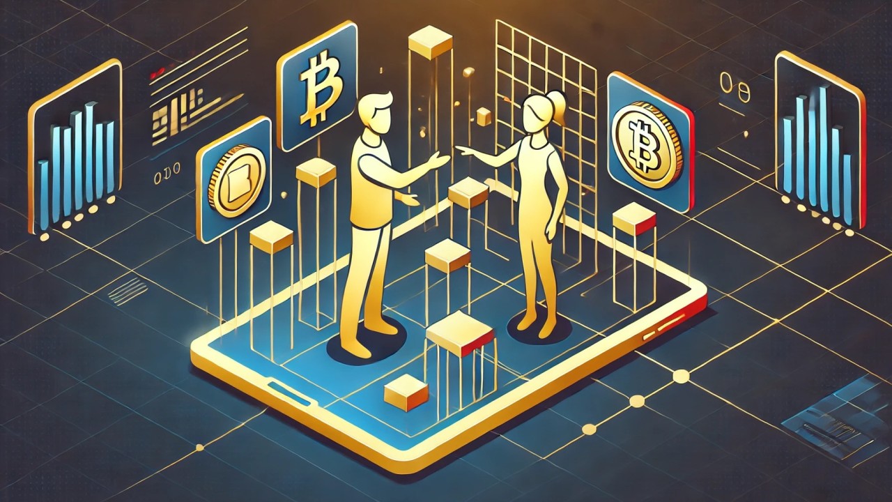 Stylized illustration of tokenized U.S. Treasury bills moving between blockchain wallets and DeFi protocols, representing instant settlement and 5%+ yields for crypto investors.