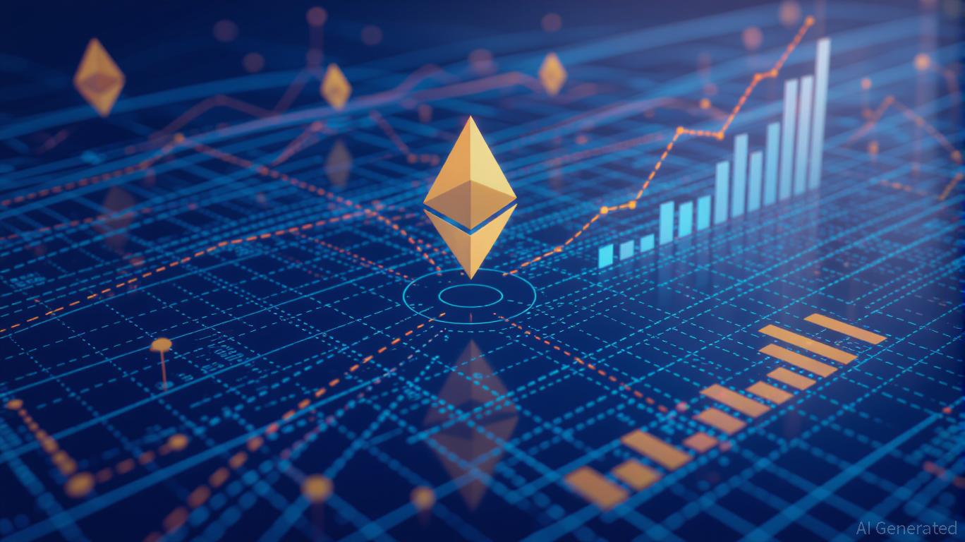 Digital visualization of tokenized U.S. Treasuries on Ethereum blockchain, showcasing blockchain connectivity and financial assets integration for institutional investors